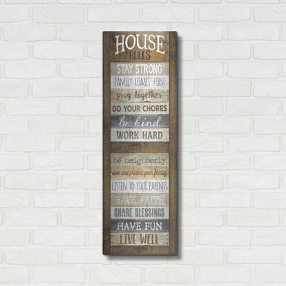 Luxe Metal Art 'House Rules' by Marla Rae, Metal Wall Art,12x36