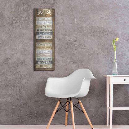 Luxe Metal Art 'House Rules' by Marla Rae, Metal Wall Art,12x36