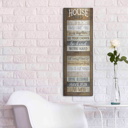 Luxe Metal Art 'House Rules' by Marla Rae, Metal Wall Art,12x36