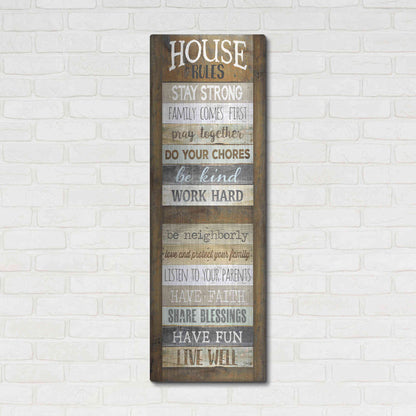 Luxe Metal Art 'House Rules' by Marla Rae, Metal Wall Art,16x48