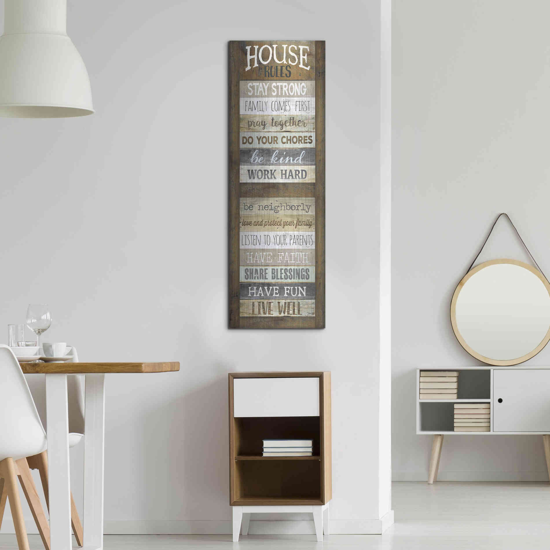 Luxe Metal Art 'House Rules' by Marla Rae, Metal Wall Art,16x48
