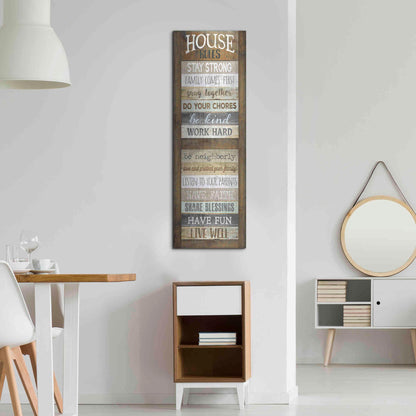 Luxe Metal Art 'House Rules' by Marla Rae, Metal Wall Art,16x48