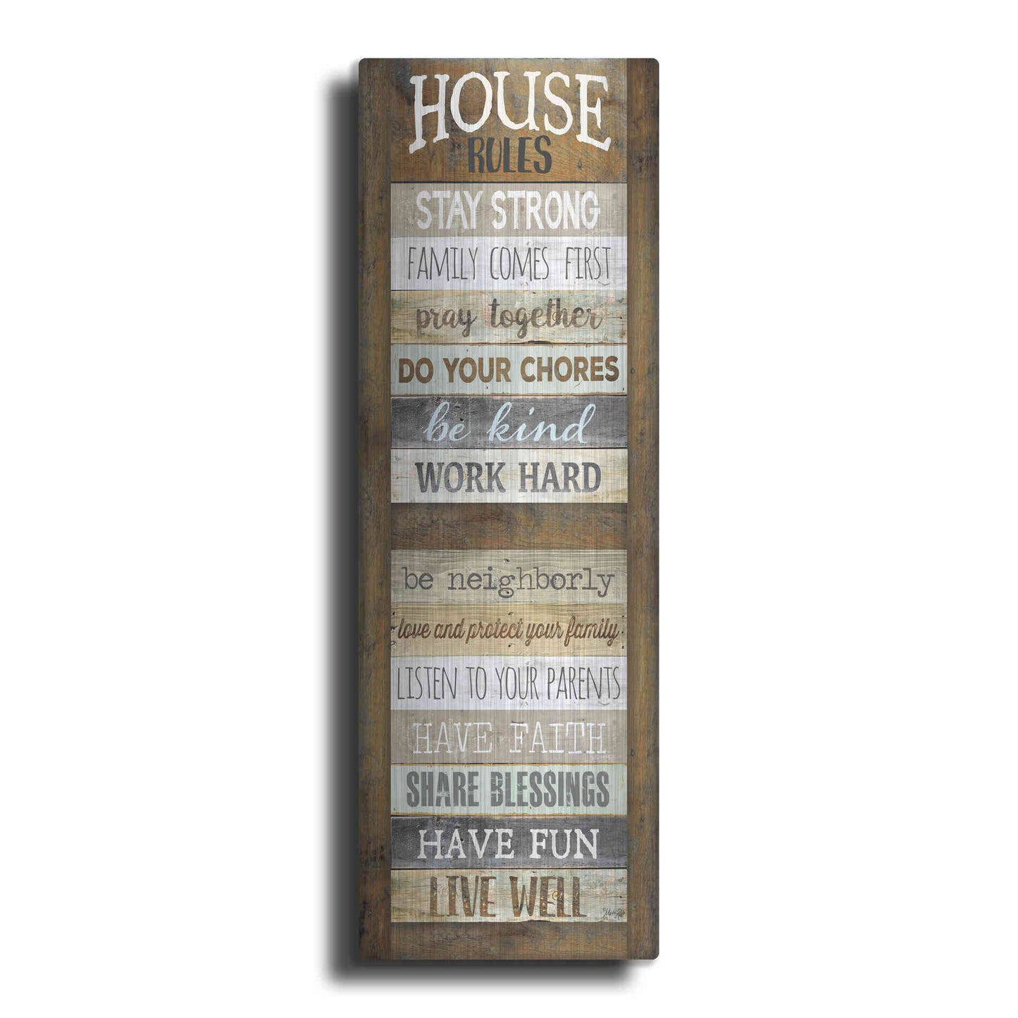 Luxe Metal Art 'House Rules' by Marla Rae, Metal Wall Art