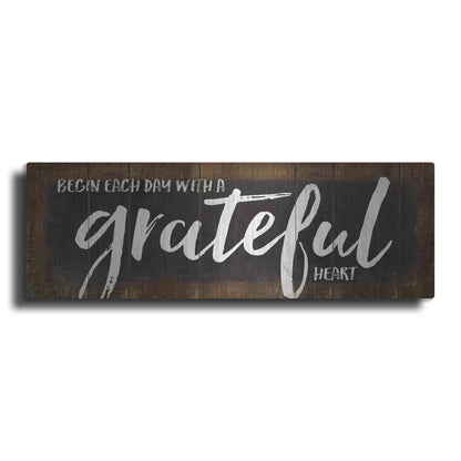 Luxe Metal Art 'Begin Each Day with a Grateful Heart' by Marla Rae, Metal Wall Art