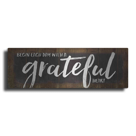 Luxe Metal Art 'Begin Each Day with a Grateful Heart' by Marla Rae, Metal Wall Art