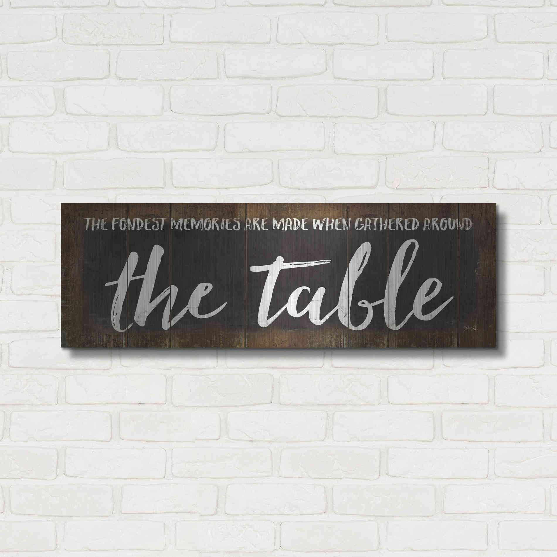 Luxe Metal Art 'The Table' by Marla Rae, Metal Wall Art,36x12