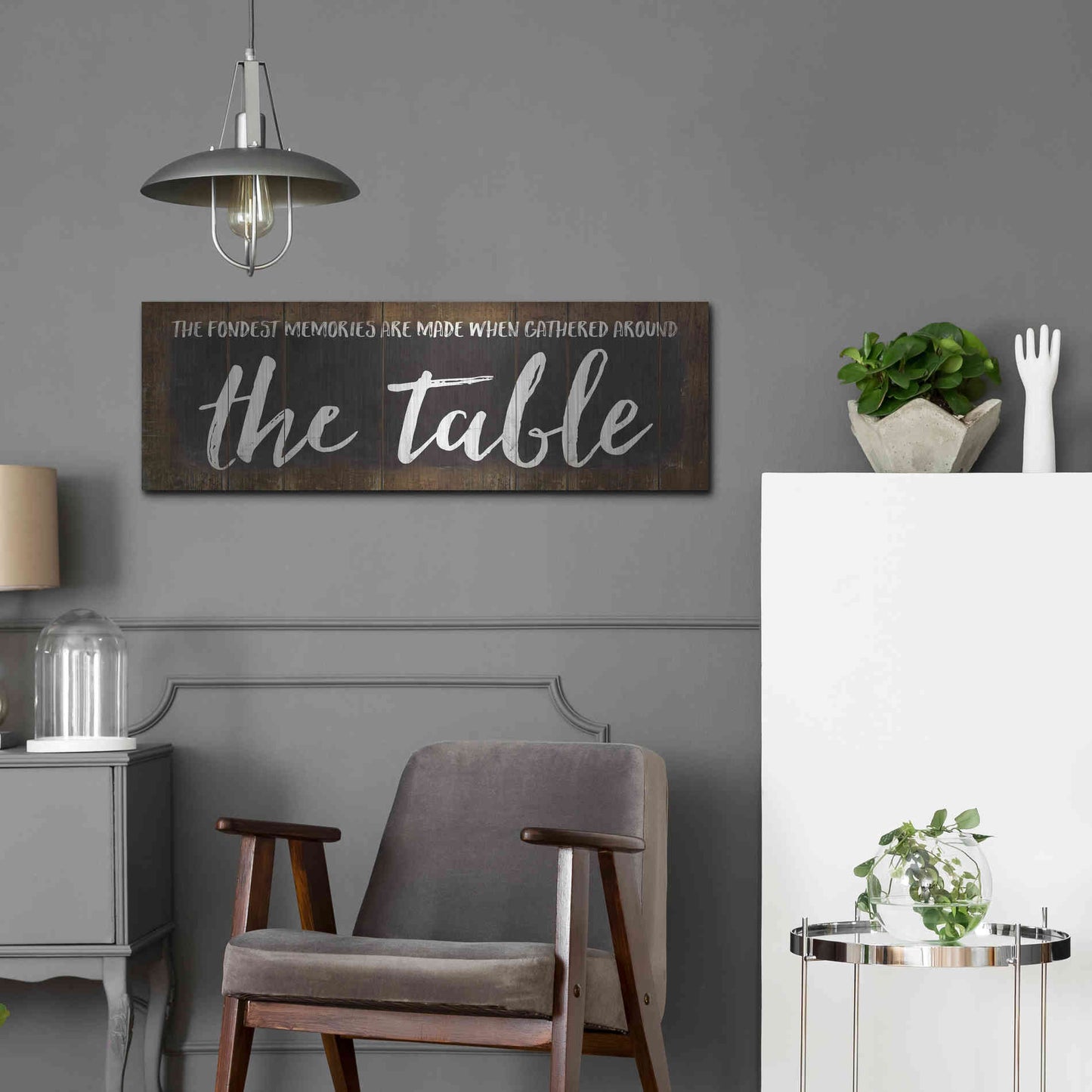 Luxe Metal Art 'The Table' by Marla Rae, Metal Wall Art,36x12