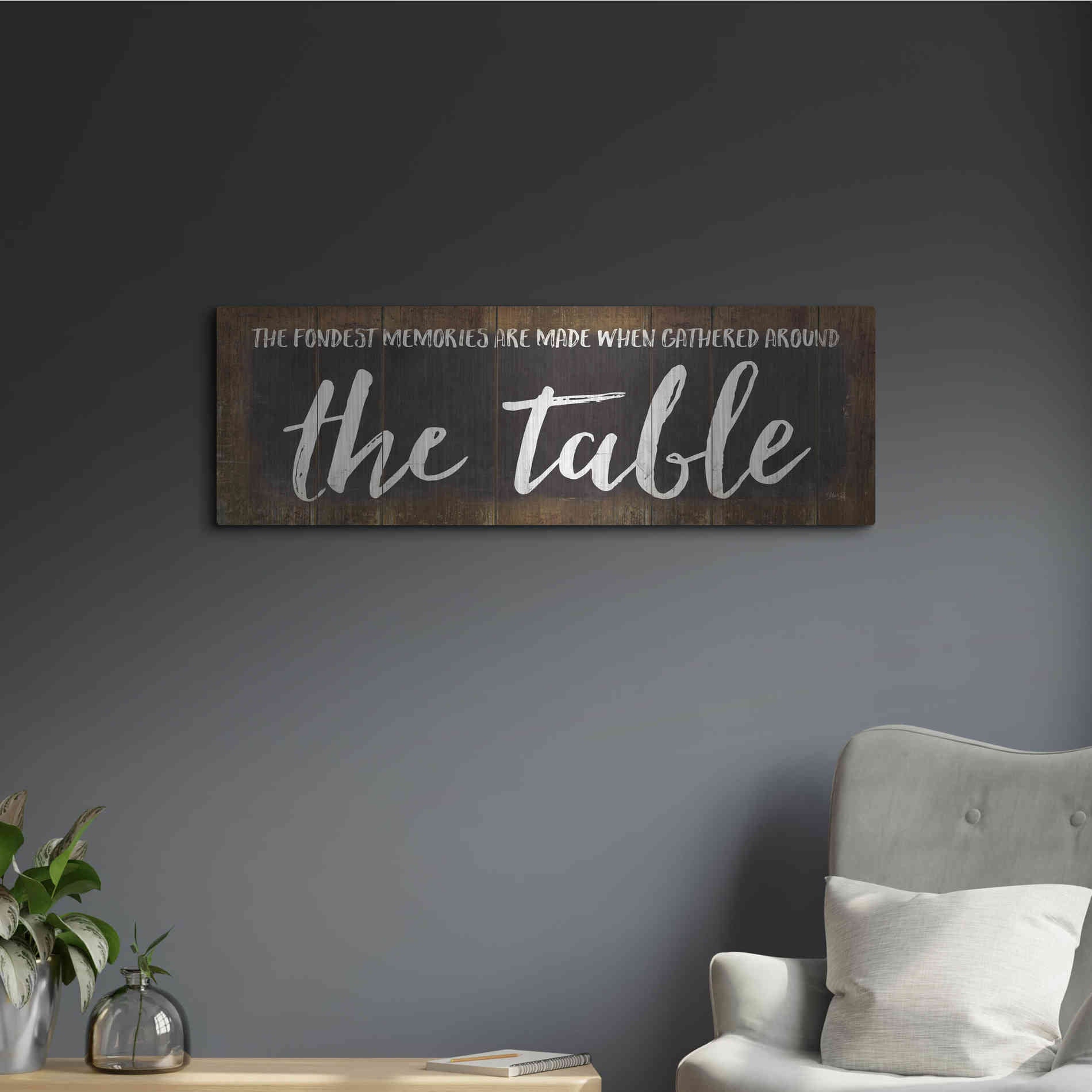 Luxe Metal Art 'The Table' by Marla Rae, Metal Wall Art,36x12