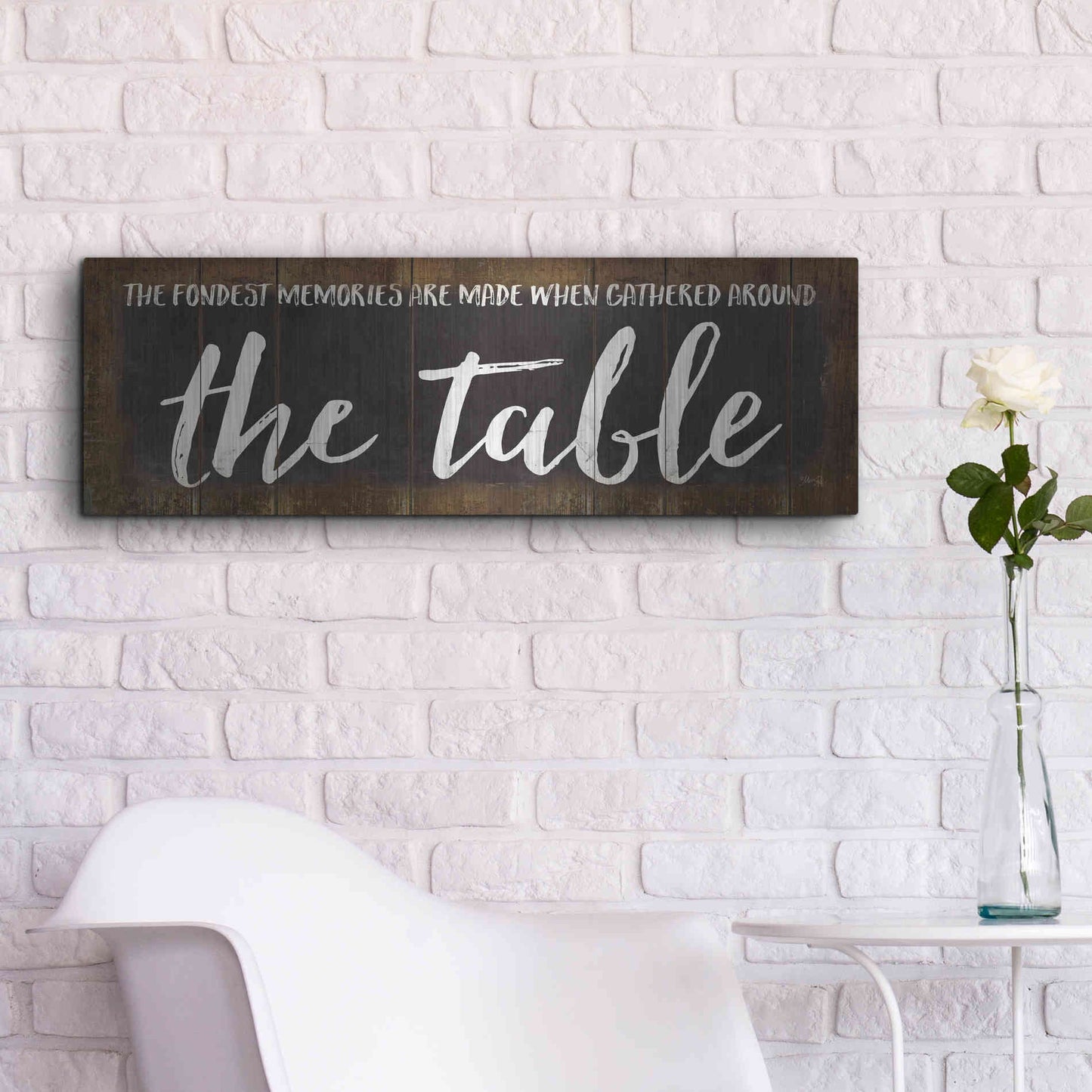 Luxe Metal Art 'The Table' by Marla Rae, Metal Wall Art,36x12