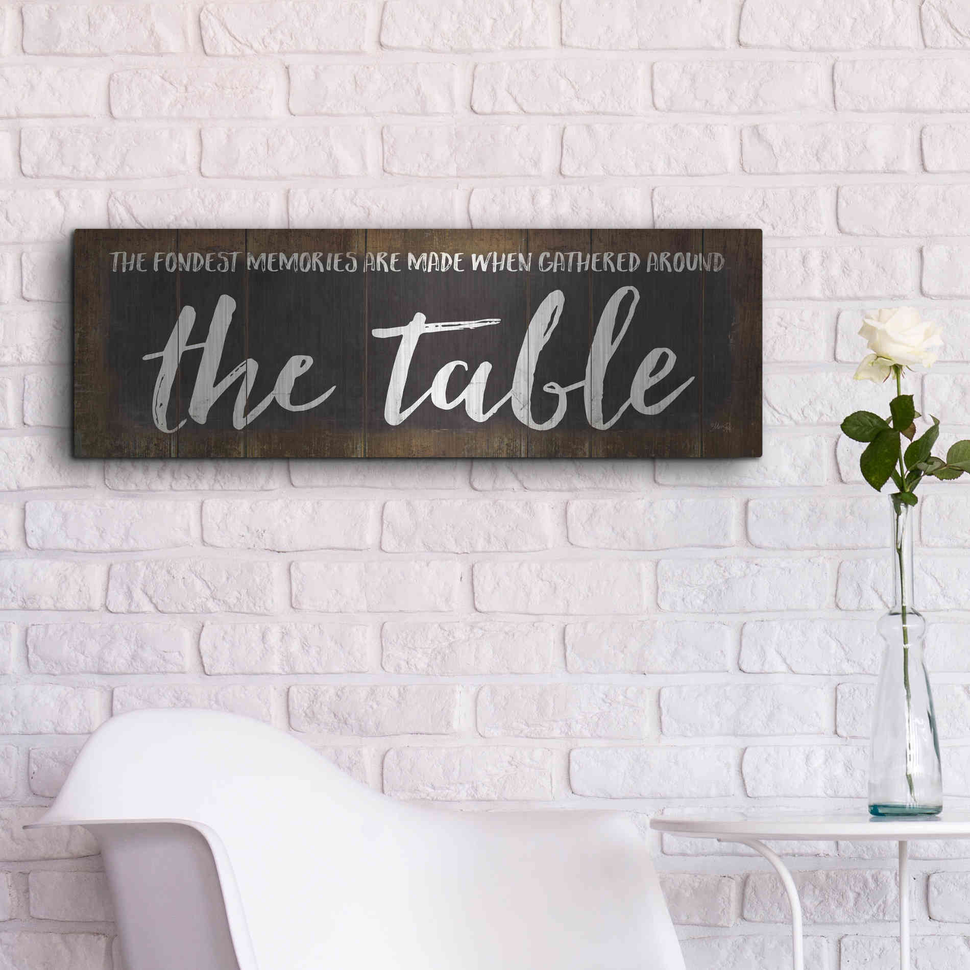 Luxe Metal Art 'The Table' by Marla Rae, Metal Wall Art,36x12