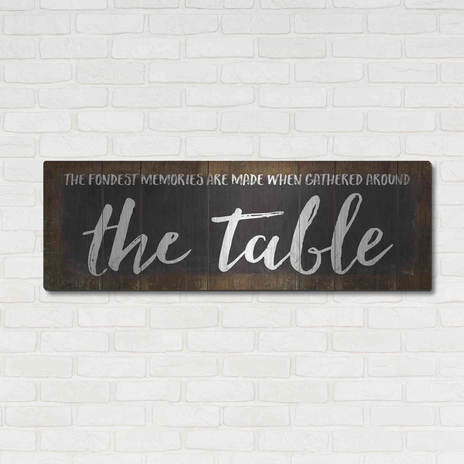 Luxe Metal Art 'The Table' by Marla Rae, Metal Wall Art,48x16