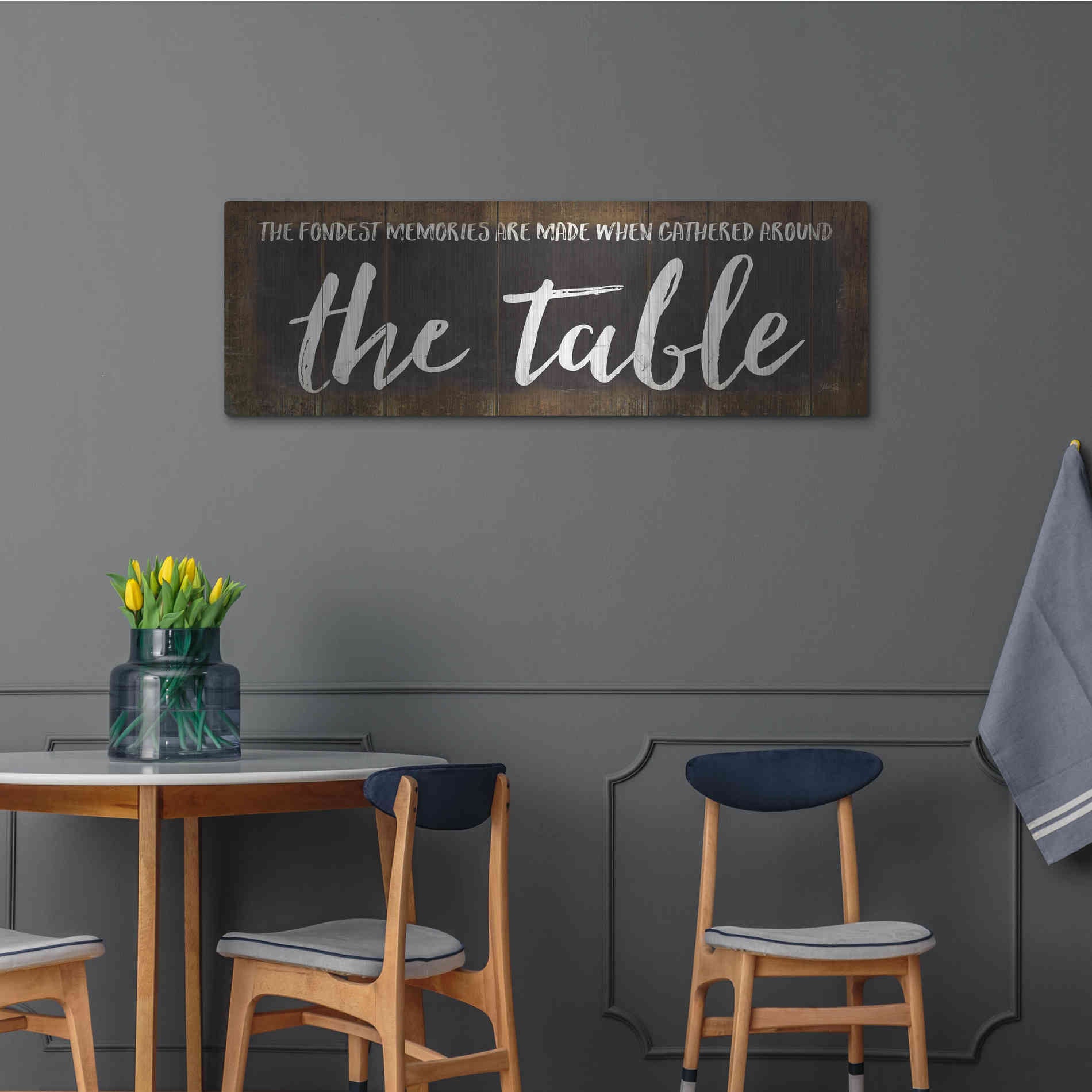 Luxe Metal Art 'The Table' by Marla Rae, Metal Wall Art,48x16