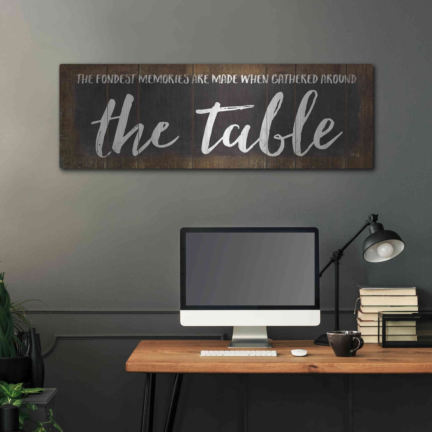 Luxe Metal Art 'The Table' by Marla Rae, Metal Wall Art,48x16