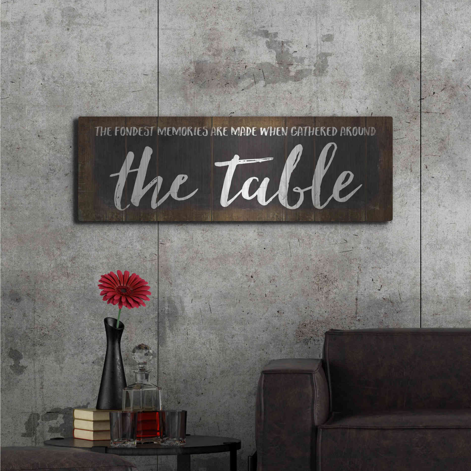 Luxe Metal Art 'The Table' by Marla Rae, Metal Wall Art,48x16