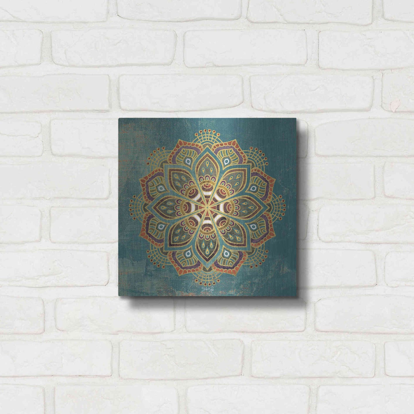 Luxe Metal Art 'Boho Medallion I' by Marla Rae, Metal Wall Art,12x12