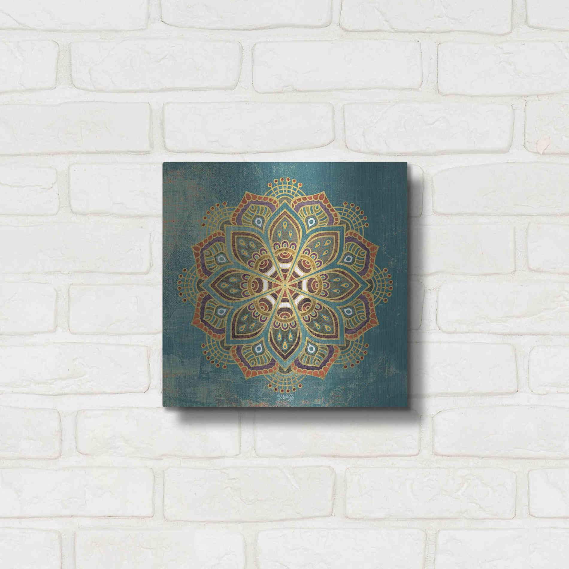 Luxe Metal Art 'Boho Medallion I' by Marla Rae, Metal Wall Art,12x12