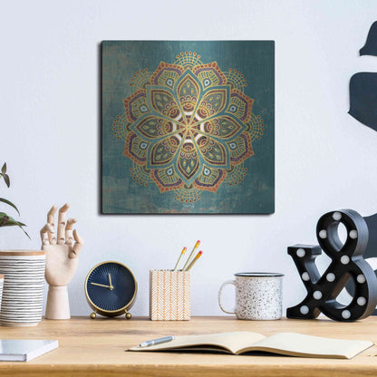 Luxe Metal Art 'Boho Medallion I' by Marla Rae, Metal Wall Art,12x12