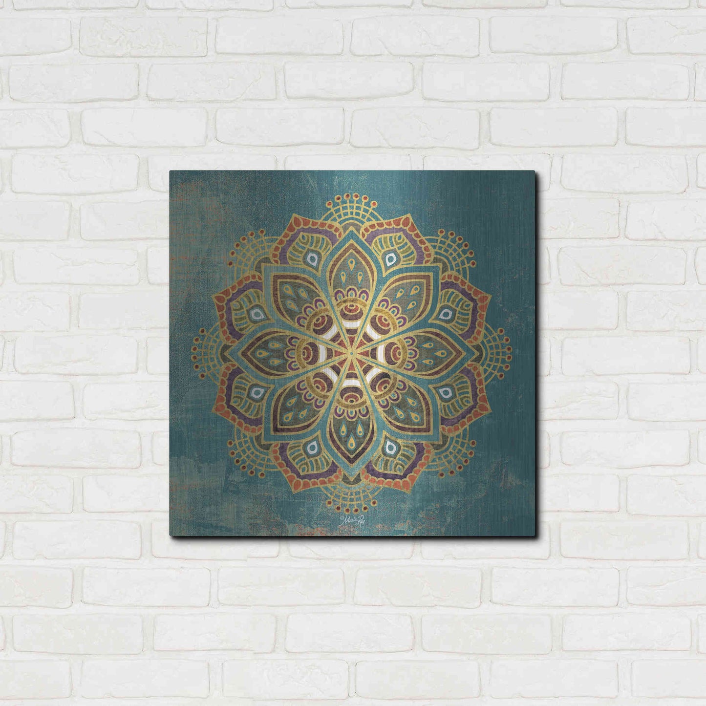 Luxe Metal Art 'Boho Medallion I' by Marla Rae, Metal Wall Art,24x24