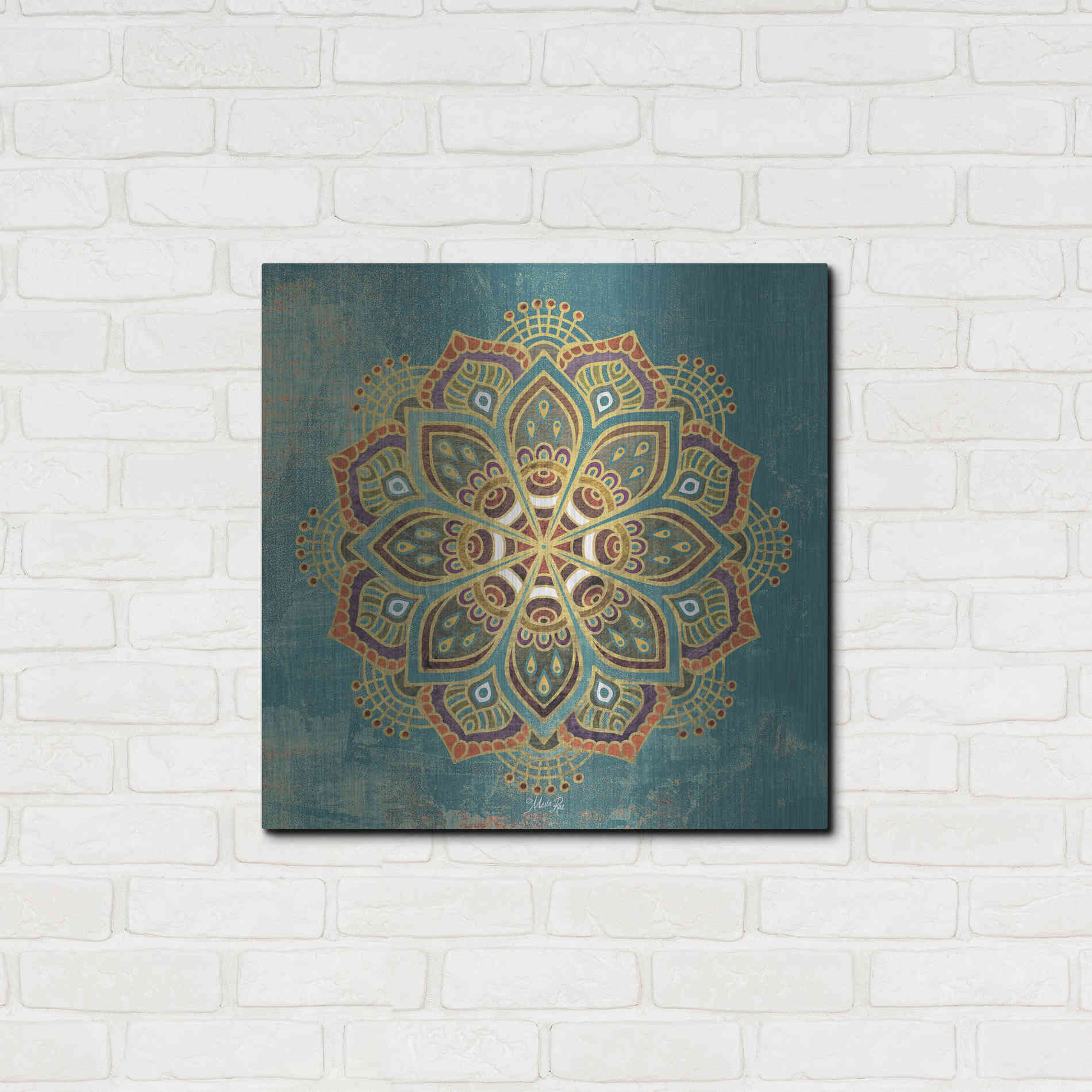 Luxe Metal Art 'Boho Medallion I' by Marla Rae, Metal Wall Art,24x24