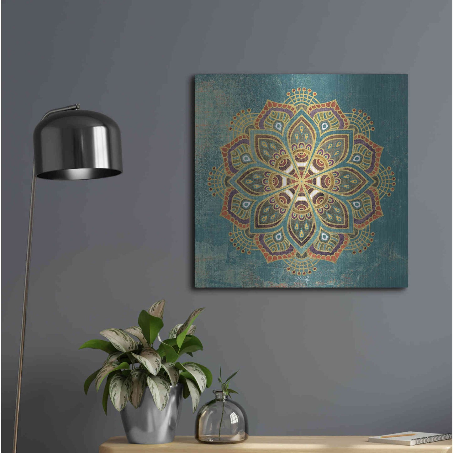 Luxe Metal Art 'Boho Medallion I' by Marla Rae, Metal Wall Art,24x24