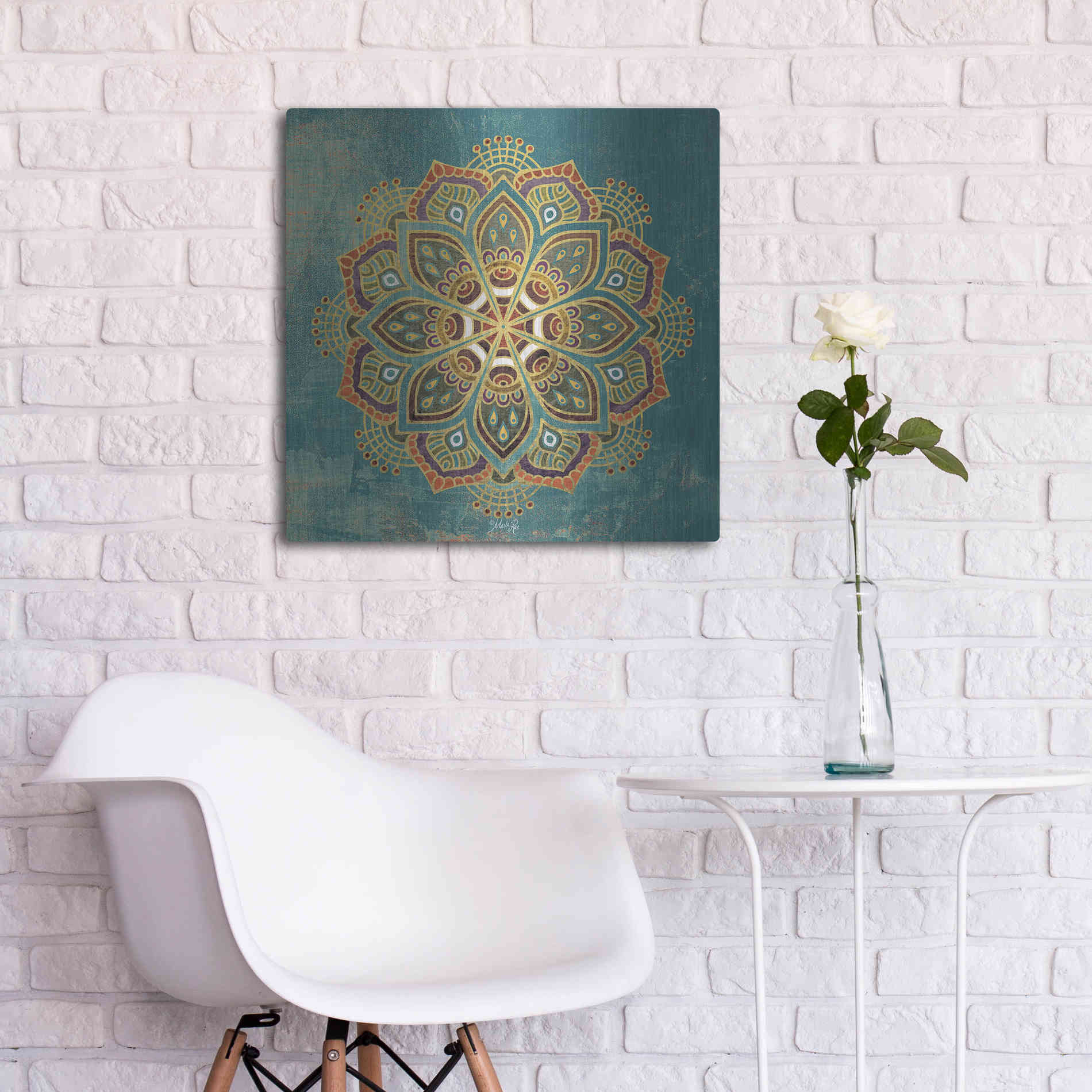 Luxe Metal Art 'Boho Medallion I' by Marla Rae, Metal Wall Art,24x24