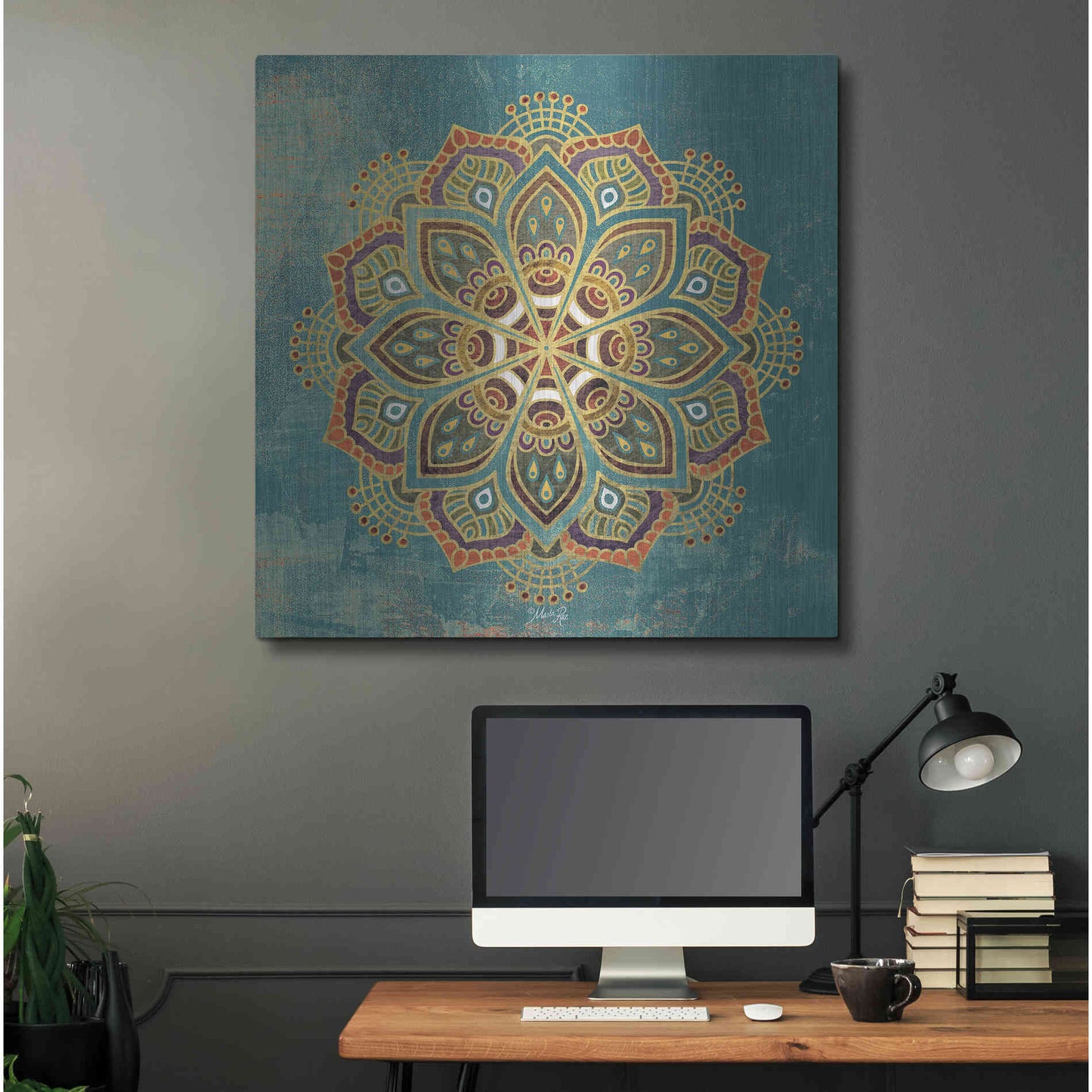 Luxe Metal Art 'Boho Medallion I' by Marla Rae, Metal Wall Art,36x36