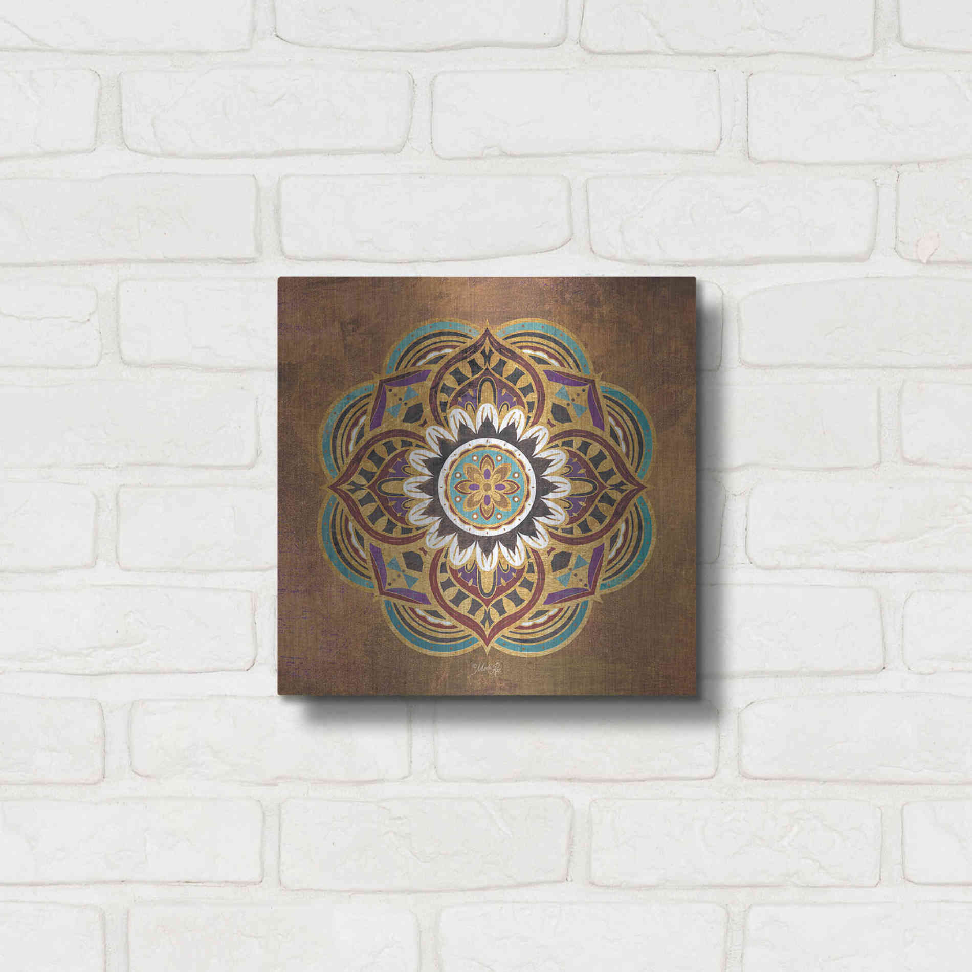 Luxe Metal Art 'Boho Medallion II' by Marla Rae, Metal Wall Art,12x12