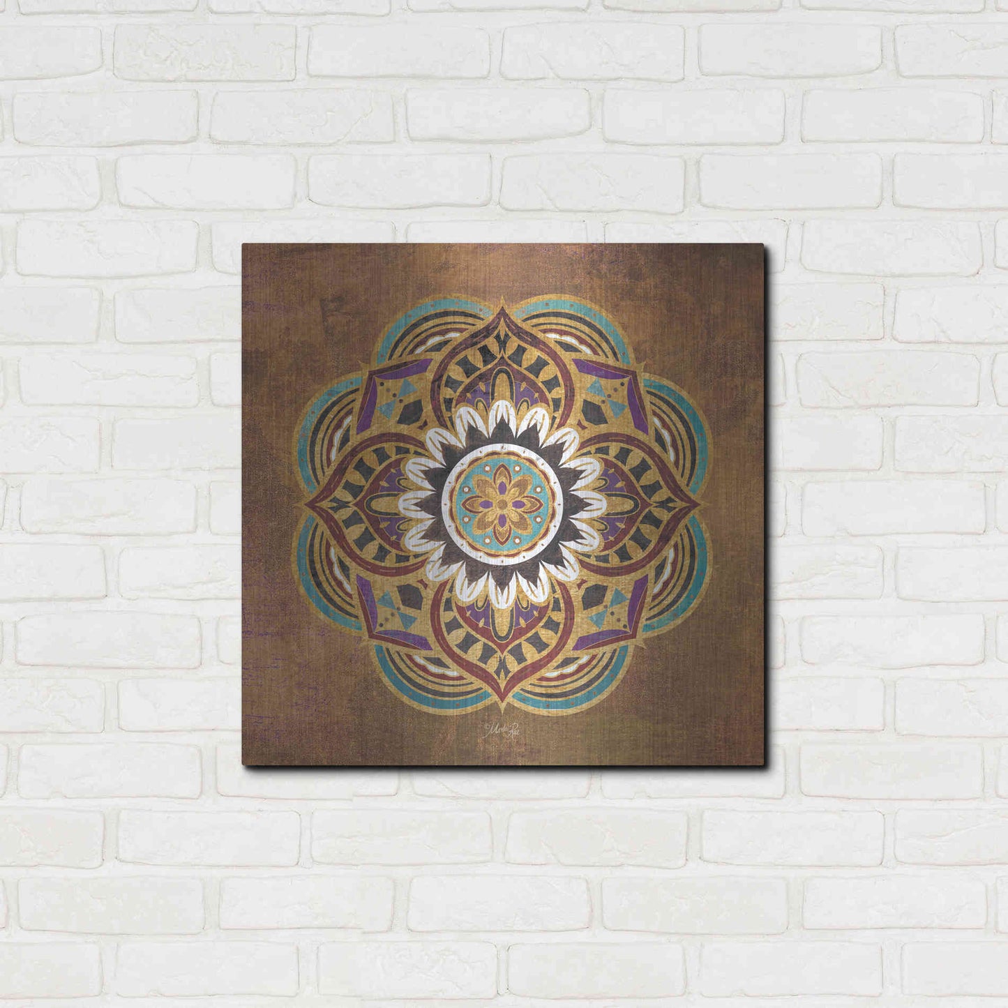 Luxe Metal Art 'Boho Medallion II' by Marla Rae, Metal Wall Art,24x24