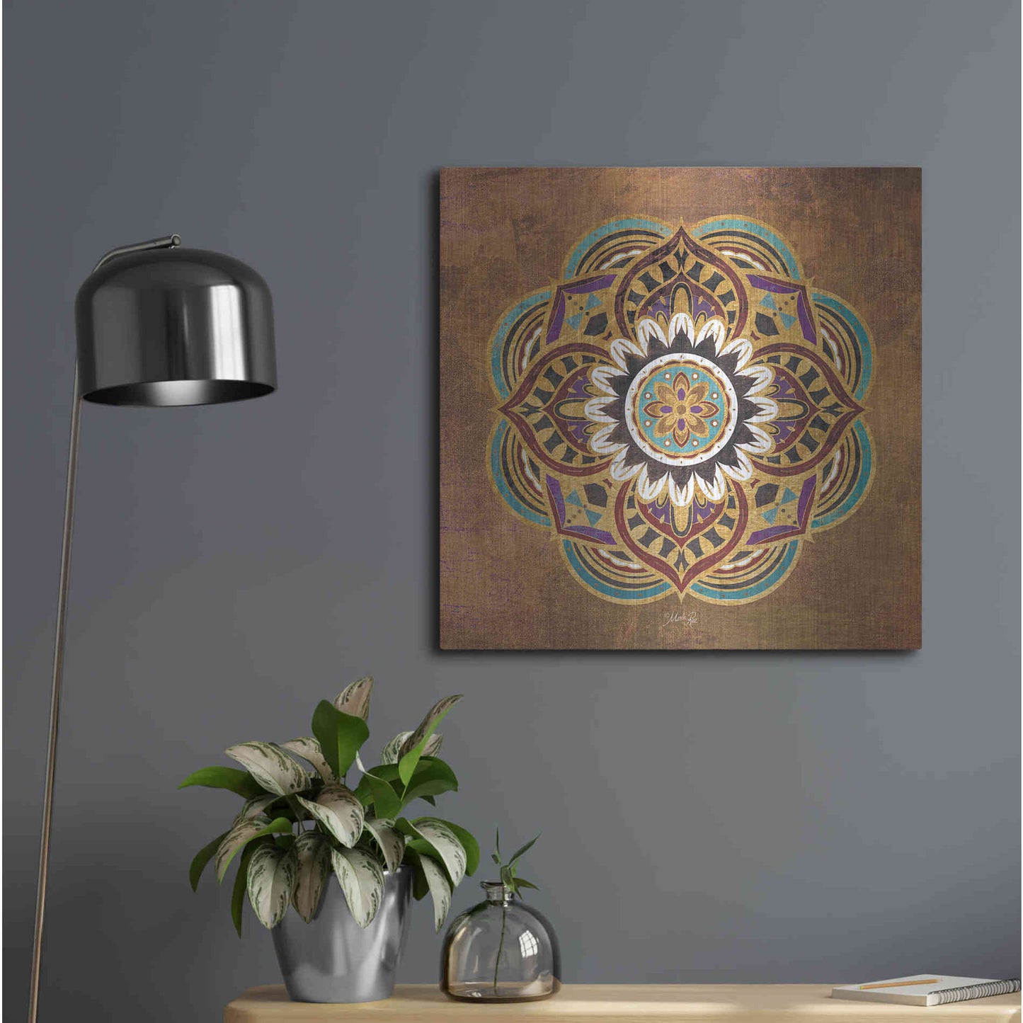 Luxe Metal Art 'Boho Medallion II' by Marla Rae, Metal Wall Art,24x24