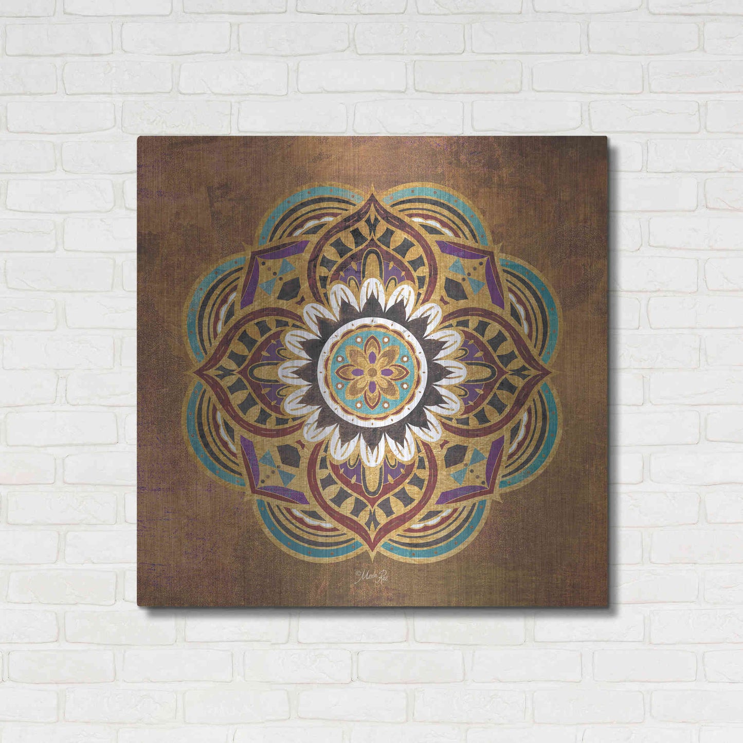 Luxe Metal Art 'Boho Medallion II' by Marla Rae, Metal Wall Art,36x36