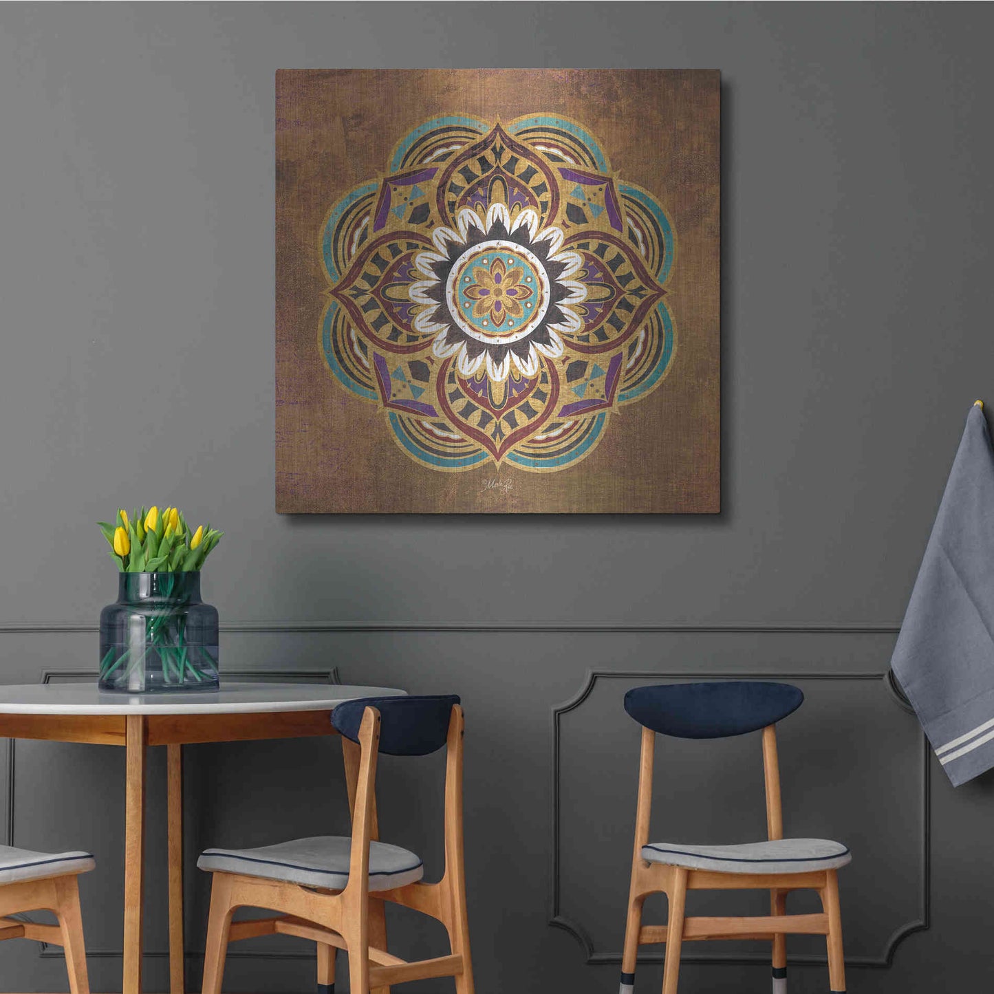 Luxe Metal Art 'Boho Medallion II' by Marla Rae, Metal Wall Art,36x36