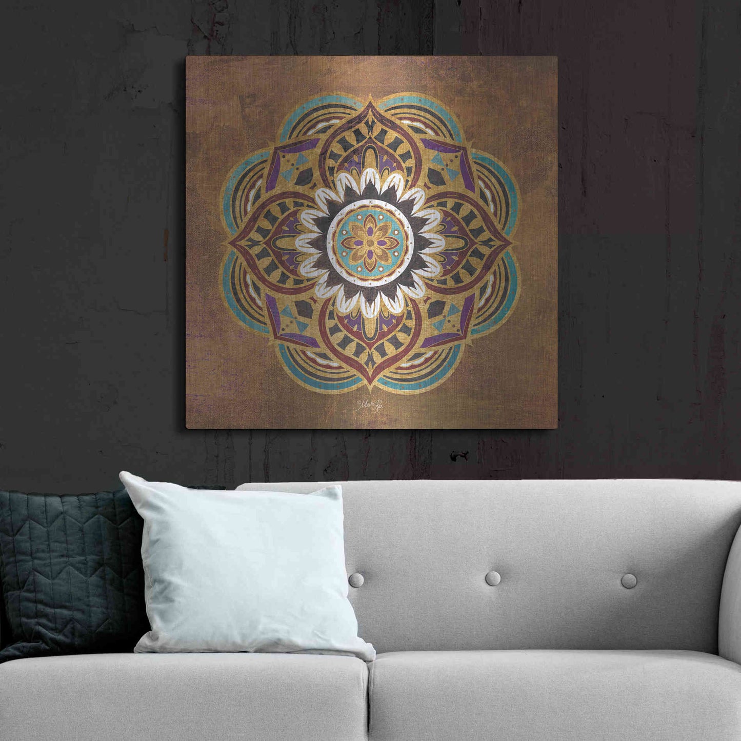 Luxe Metal Art 'Boho Medallion II' by Marla Rae, Metal Wall Art,36x36