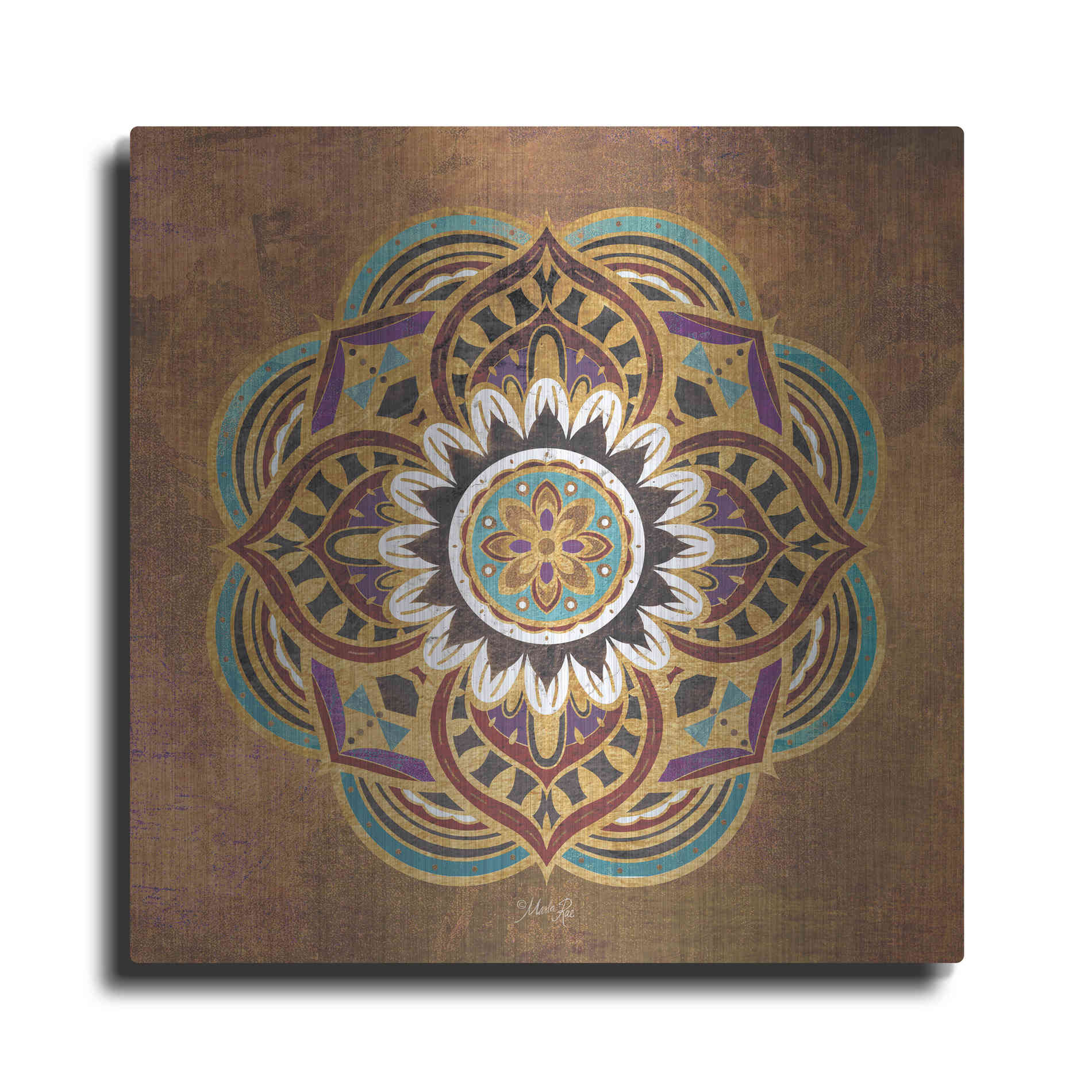 Luxe Metal Art 'Boho Medallion II' by Marla Rae, Metal Wall Art