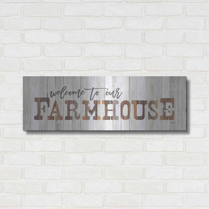 Luxe Metal Art 'Welcome to Our Farmhouse' by Marla Rae, Metal Wall Art,36x12