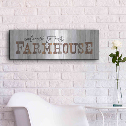 Luxe Metal Art 'Welcome to Our Farmhouse' by Marla Rae, Metal Wall Art,36x12
