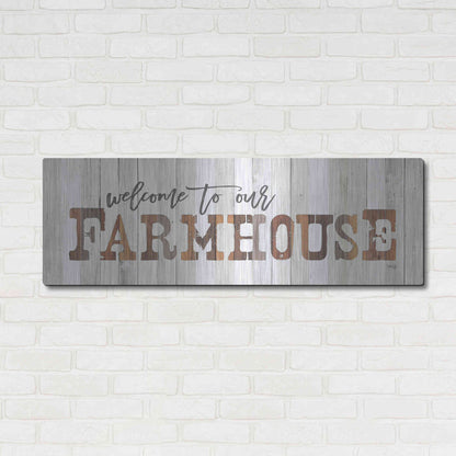 Luxe Metal Art 'Welcome to Our Farmhouse' by Marla Rae, Metal Wall Art,48x16