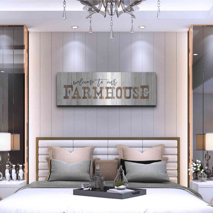 Luxe Metal Art 'Welcome to Our Farmhouse' by Marla Rae, Metal Wall Art,48x16