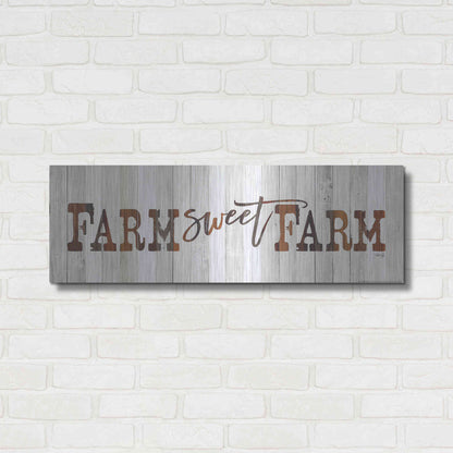 Luxe Metal Art 'Farm Sweet Farm' by Marla Rae, Metal Wall Art,36x12