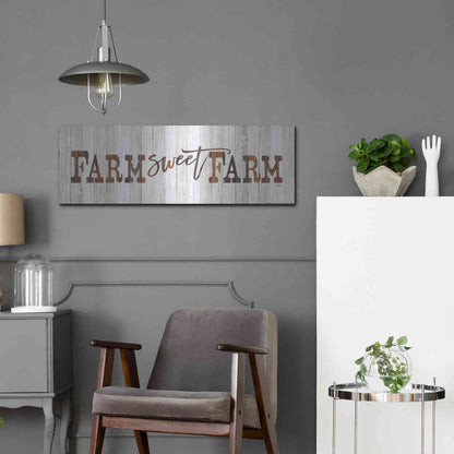 Luxe Metal Art 'Farm Sweet Farm' by Marla Rae, Metal Wall Art,36x12