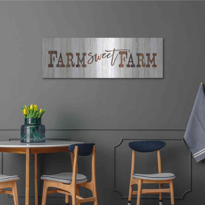 Luxe Metal Art 'Farm Sweet Farm' by Marla Rae, Metal Wall Art,48x16
