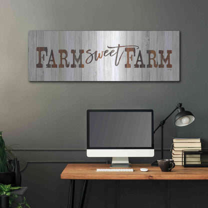 Luxe Metal Art 'Farm Sweet Farm' by Marla Rae, Metal Wall Art,48x16