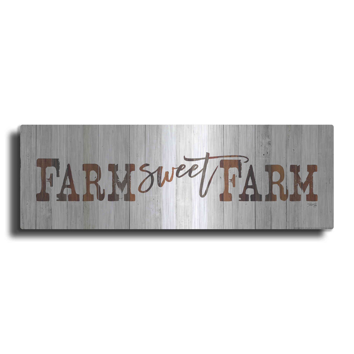 Luxe Metal Art 'Farm Sweet Farm' by Marla Rae, Metal Wall Art