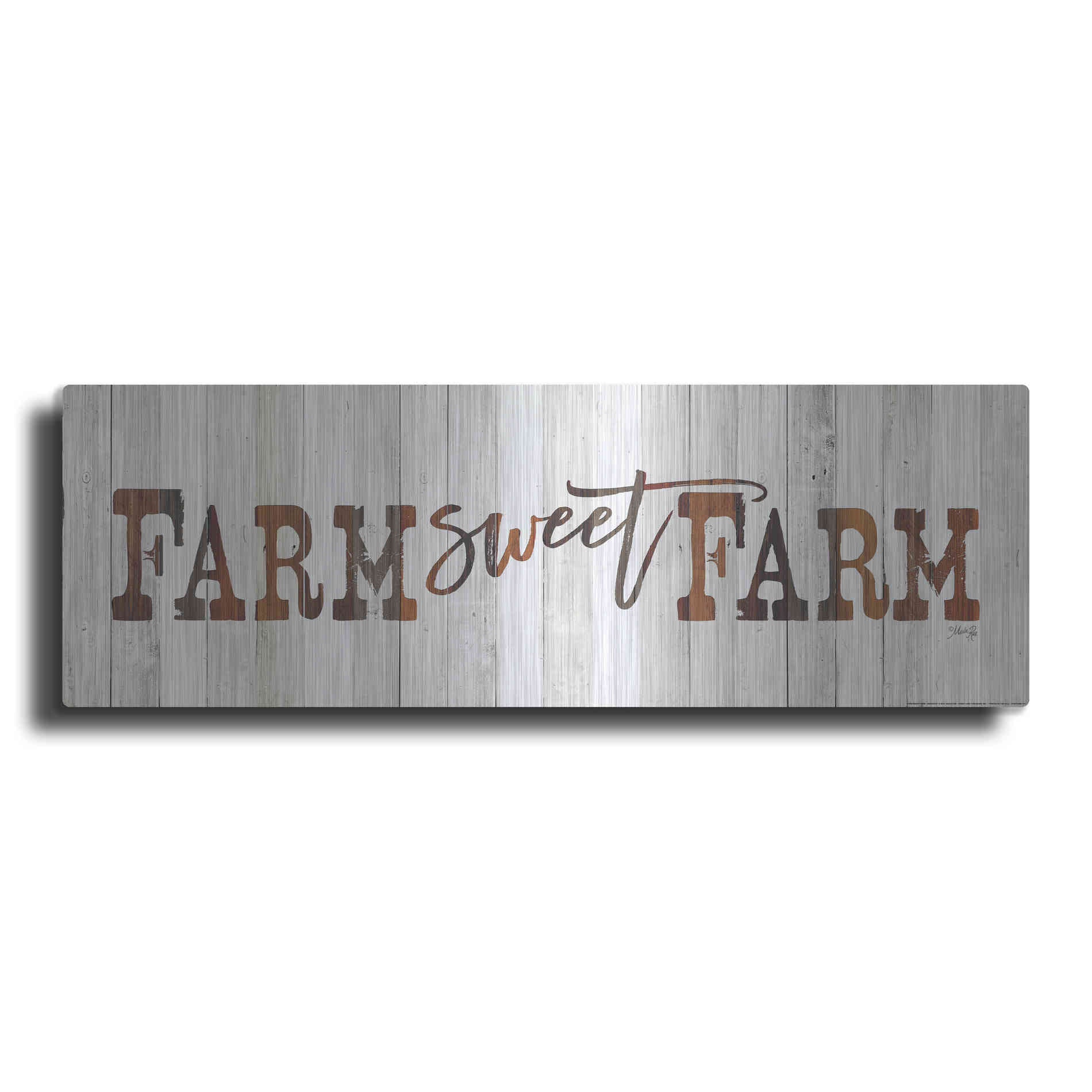 Luxe Metal Art 'Farm Sweet Farm' by Marla Rae, Metal Wall Art