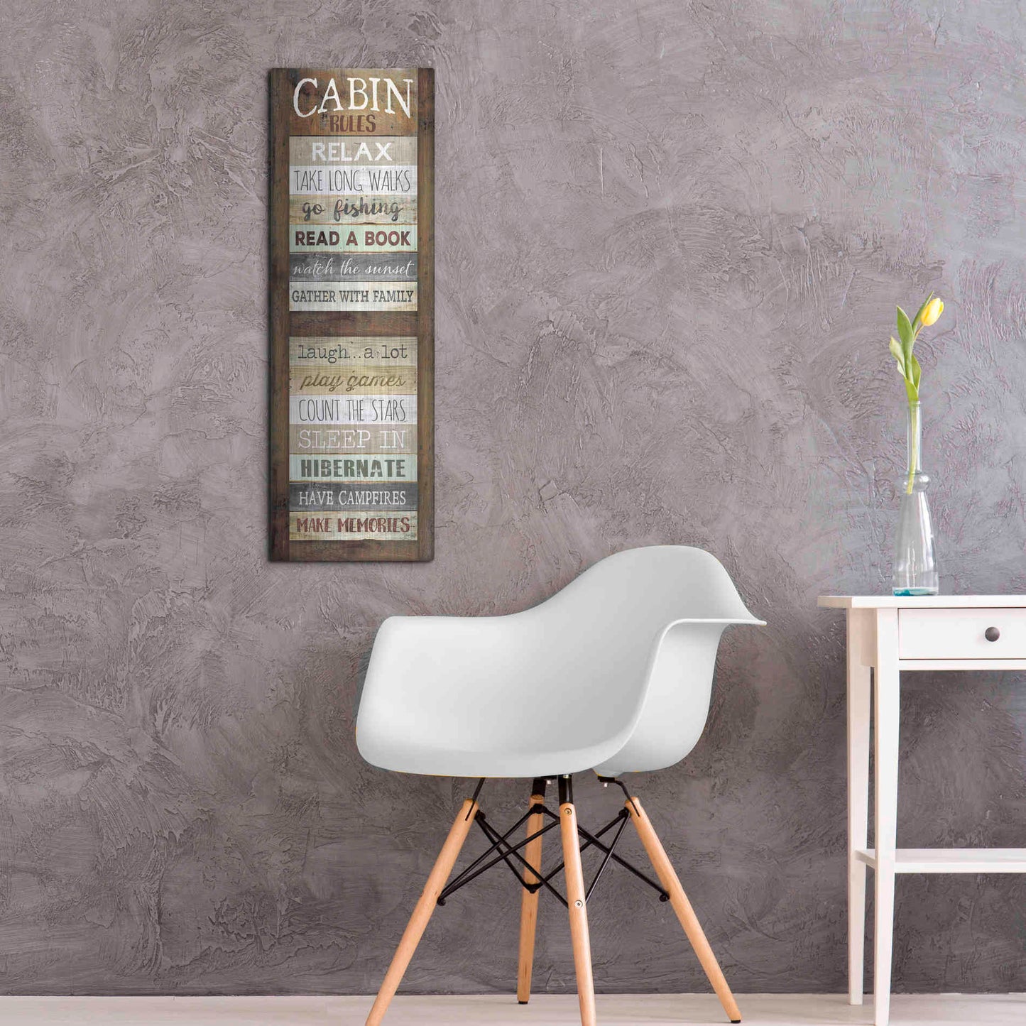 Luxe Metal Art 'Cabin Rules' by Marla Rae, Metal Wall Art,12x36