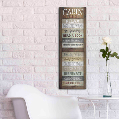Luxe Metal Art 'Cabin Rules' by Marla Rae, Metal Wall Art,12x36