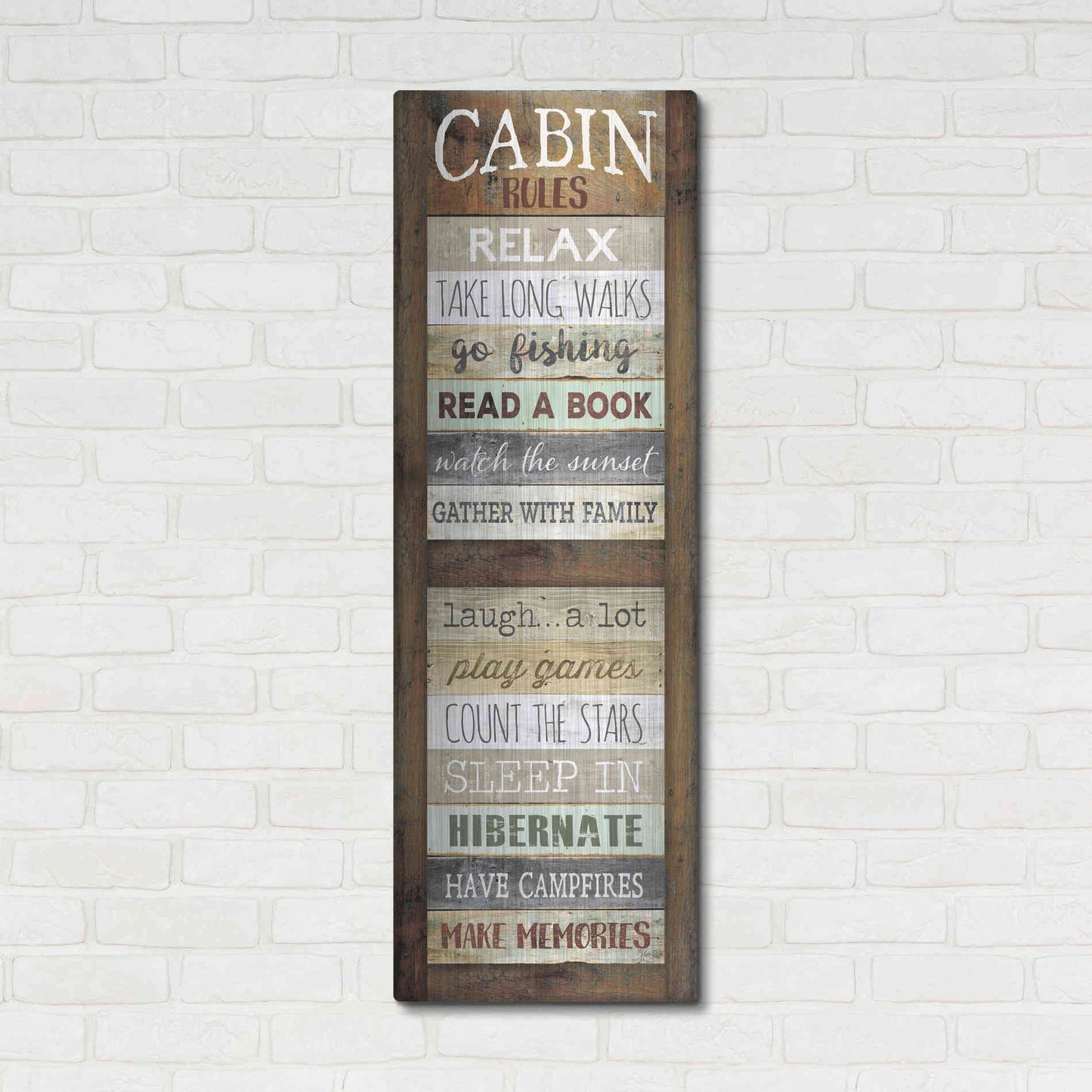 Luxe Metal Art 'Cabin Rules' by Marla Rae, Metal Wall Art,16x48