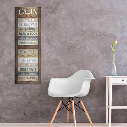 Luxe Metal Art 'Cabin Rules' by Marla Rae, Metal Wall Art,16x48
