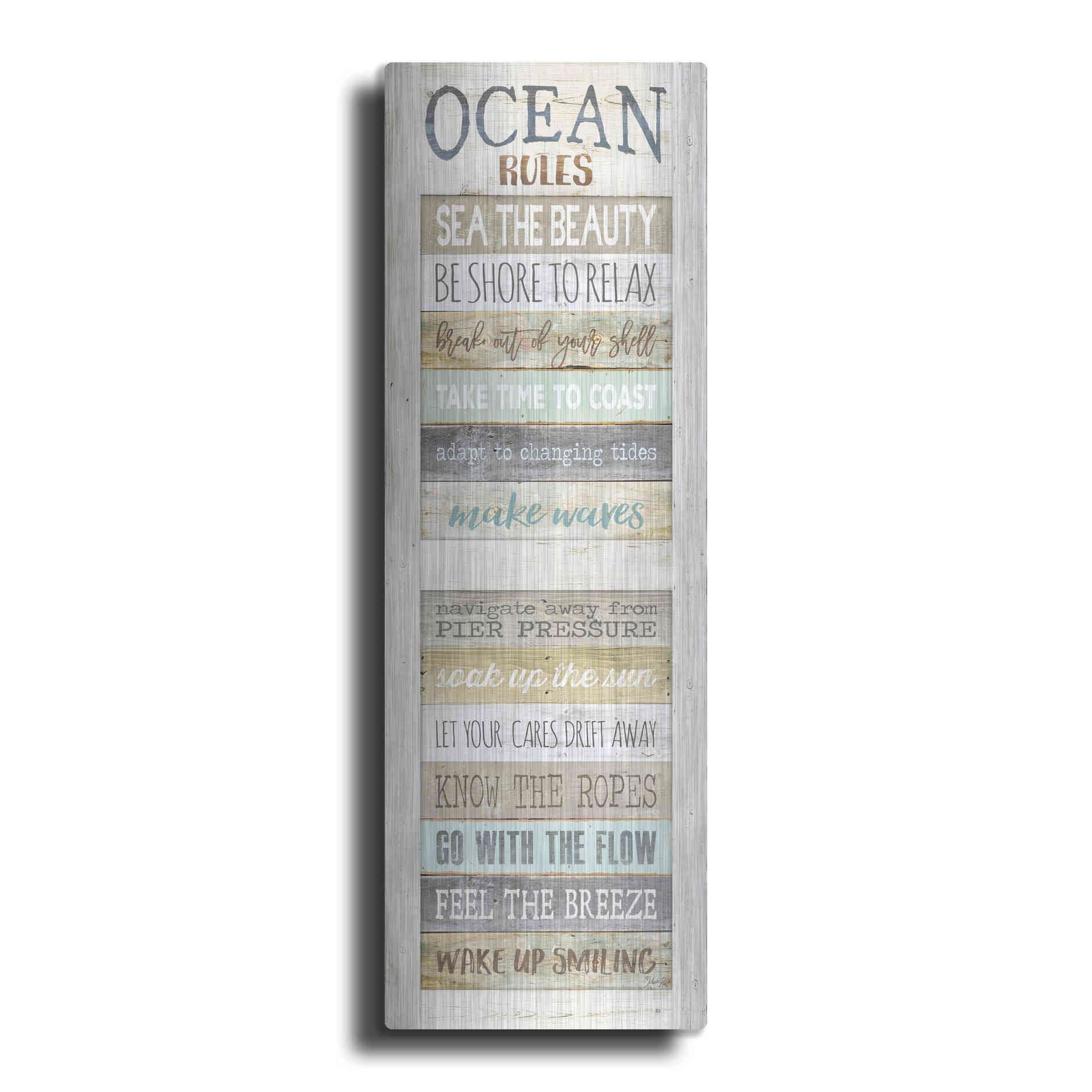 Luxe Metal Art 'Ocean Rules' by Marla Rae, Metal Wall Art