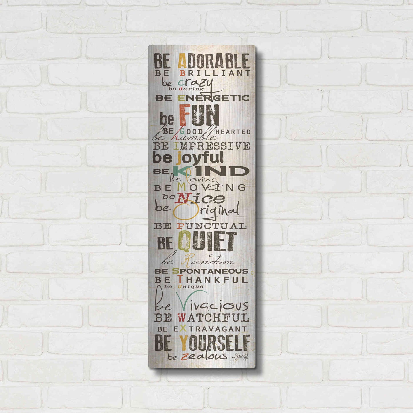 Luxe Metal Art 'The Way to Be' by Marla Rae, Metal Wall Art,12x36