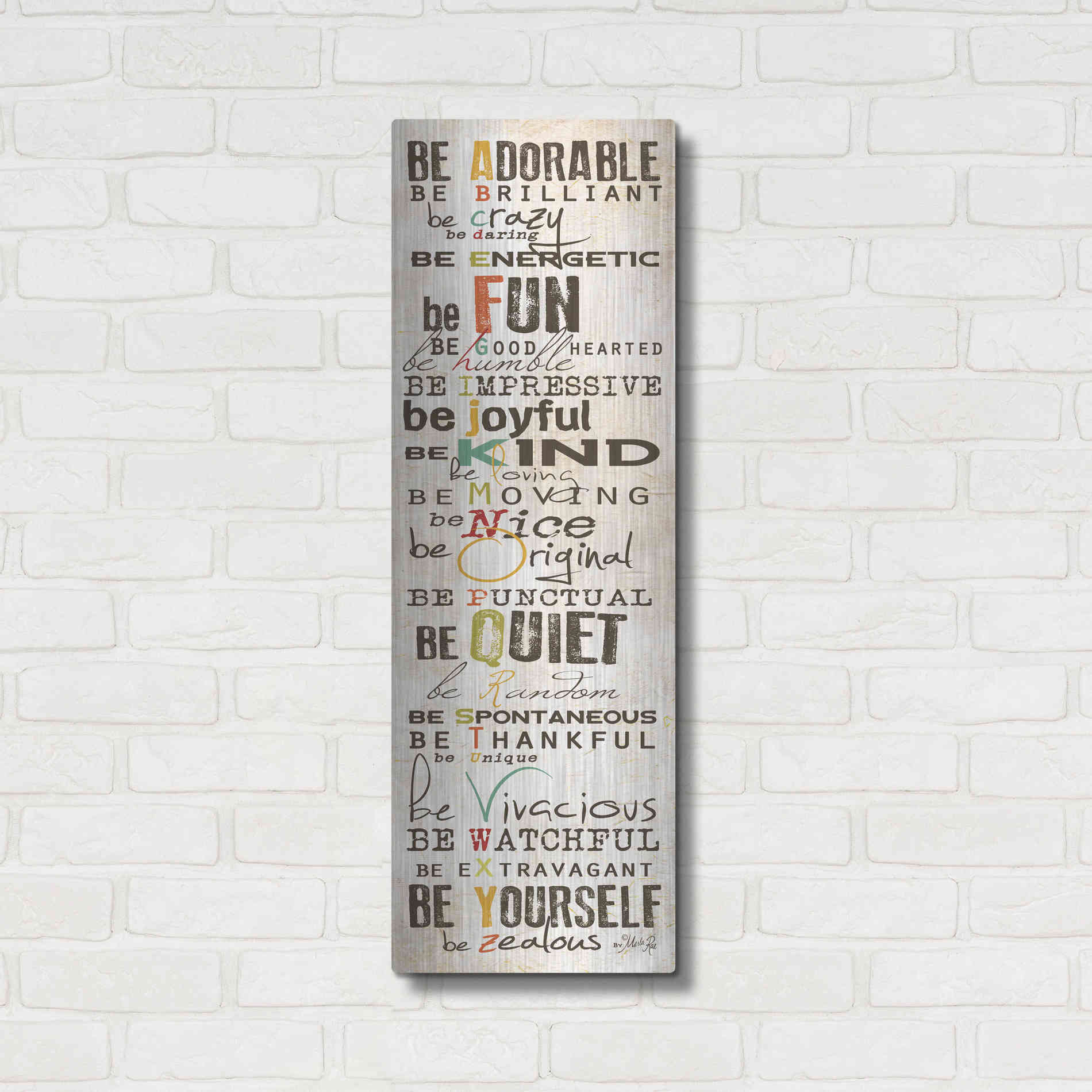 Luxe Metal Art 'The Way to Be' by Marla Rae, Metal Wall Art,12x36